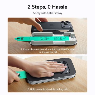 8. ESR UltraFit Tempered Glass 2-pack for iPhone 17 Pro - transparent