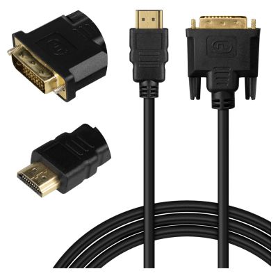 3. SAVIO HDMI CABLE 19PIN MALE - DVI 18+1 MALE 1.8M BLACK GOLDEN CONNECTORS CL-212