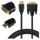 3. SAVIO HDMI CABLE 19PIN MALE - DVI 18+1 MALE 1.8M BLACK GOLDEN CONNECTORS CL-212