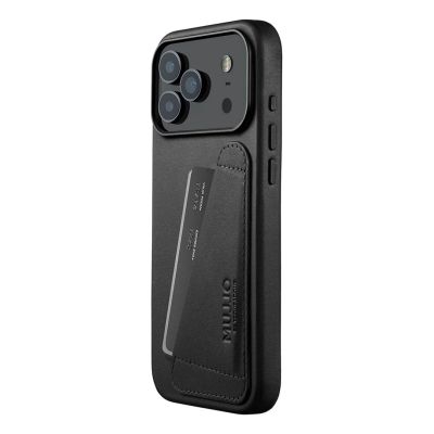 Mujjo Wallet Leather Case - leather case for iPhone 17 Pro Max compatible with MagSafe (black)