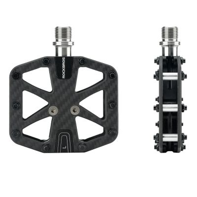 3. Rockbros C525 Carbon Fiber Platform Bike Pedals - Black