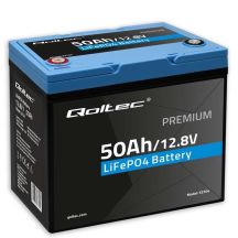 Qoltec LiFePO4 Lithium Iron Phosphate Battery | 12.8V | 50Ah | 640Wh | BMS