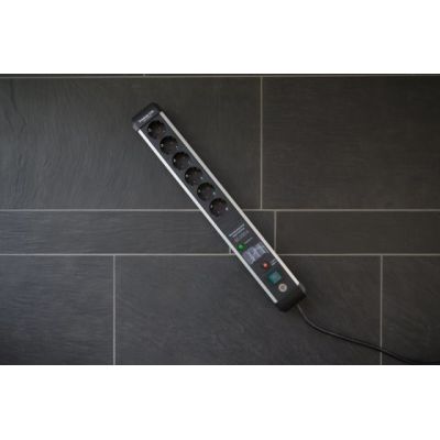 6. Brennenstuhl 1391010601 5 m power strip 6 x sockets Indoor Black, Silver