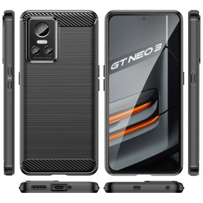 7. Carbon Case case for Realme GT Neo 3 flexible silicone carbon cover black