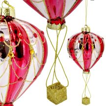 Mica Glass Balloon Bauble – Red-Pink