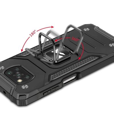 5. Wozinsky Ring Armor tough hybrid case cover + magnetic holder for Samsung Galaxy A03s blue