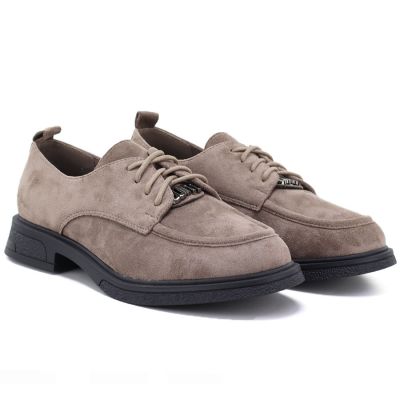4. Women's beige suede shoes Vinceza 62332