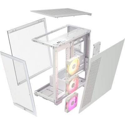 6. Corsair iCUE LINK 3500X RGB Midi Tower White