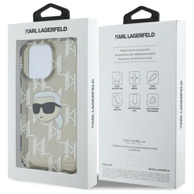 8. Karl Lagerfeld IML Karl Head Electroplated iPhone 16 Pro Case - Black