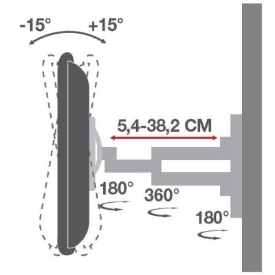 4. Techly ICA-LCD 2923B TV Mount for 94 cm (37") Black