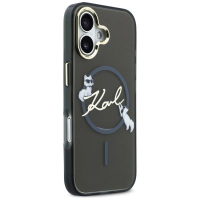 4. Karl Lagerfeld IML Choupettes Karl Script Logo MagSafe iPhone 17 Case - Black