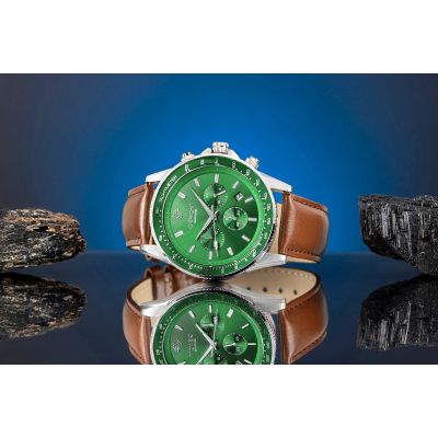 5. Men's Watch Giewont Chronograph Sapphire Brown Green GW3520-A6