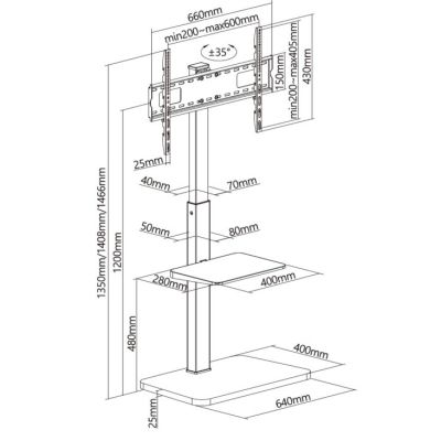 11. Equip Floor Stand Holder 37"-75"/1TFT 30kg