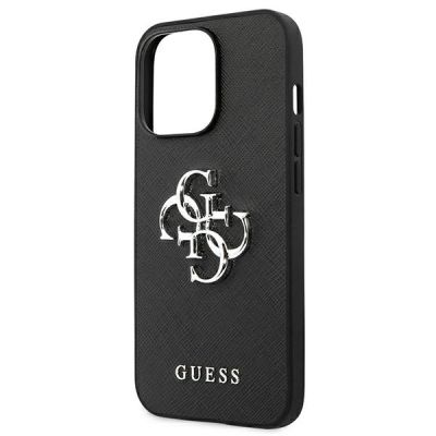 6. Guess Saffiano 4G Metal Logo case for iPhone 13 Pro / 13 6.1" - black
