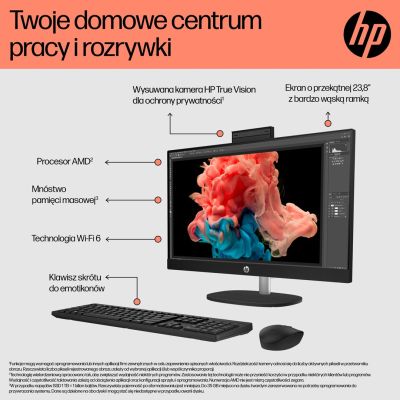 26. HPAiO 24-cr0312nw Ryzen 5 7520 23.8" FHD IPS 250nits AG 16GB DDR5 SSD512 Radeon 610M Cam720p kB+Mouse Win11 Shell White 2Y
