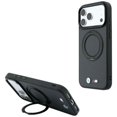 BMW Kevlar Ring Stand 360 MagSafe Case for iPhone 18 Pro / 17 Pro - Dark Gray