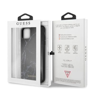 7. Guess Marble Case for iPhone 11 Pro Max - Black