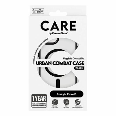 4. CARE by PanzerGlass Urban Combat Case MagSafe for iPhone 15 - Black