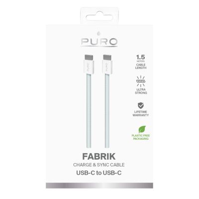 2. Puro Fabrik USB-C - USB-C Cable 1.5m 60W 480mbps - Blue