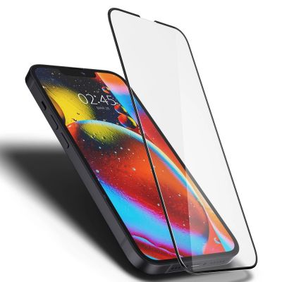 6. Spigen Glass FC Tempered Glass for iPhone 13 / 13 Pro / 14 / 16e / 17e - Black