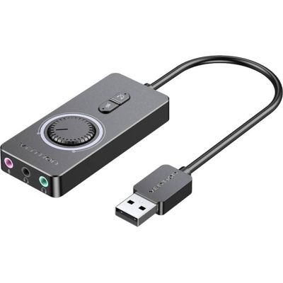 Vention 1m USB 2.0 External Sound Card with Volume Control