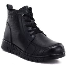Women's comfortable leather ankle boots, black, Cambell RI15302