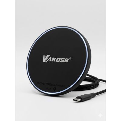 VAKOSS QI WIRELESS INDUCTION CHARGER 15W MY5316K BLACK