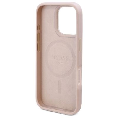 7. Guess 4G Logo Plate MagSafe Case for iPhone 16 Pro Max - Pink