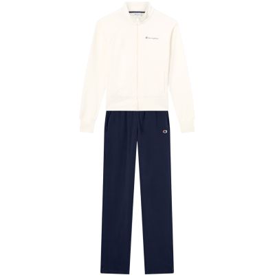 2. Champion Full Zip Suit Women's Cream and Navy Blue Tracksuit 117988 YS084