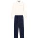 2. Champion Full Zip Suit Women's Cream and Navy Blue Tracksuit 117988 YS084
