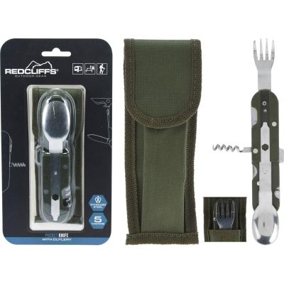6. 5-in-1 SURVIVAL TOURIST KIT, POCKET KNIFE WITH CUTLERY
