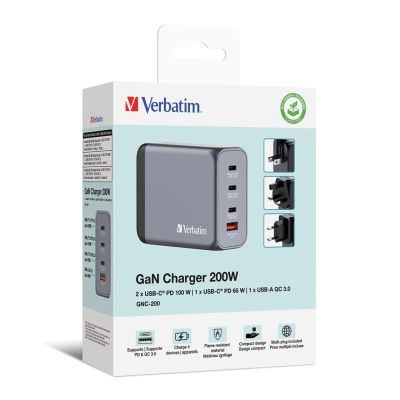 6. GNC-200 GAN CHARGER 4 PORT 200W/USB A/C (EU/UK/US)