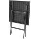 46. BALCONY FURNITURE SET TABLE 58X58X70CM AND 2 BLACK CHAIRS