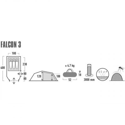 6. High Peak Falcon 3 tent 10329