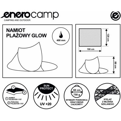 6. SELF-EXPLODING BEACH SCREEN TENT 190X120X90/70CM BLUE POP-UP