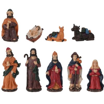 NATIVITY SCENE FIGURES, 9-PIECE SET, 16 CM