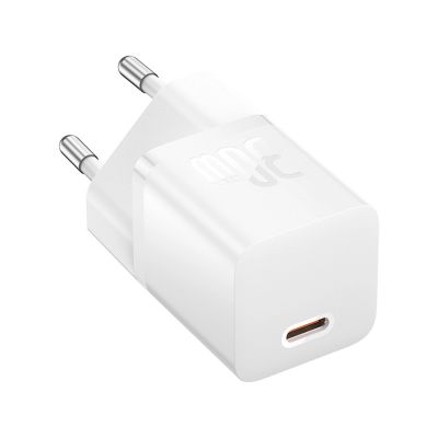 Baseus GaN5 USB-C 30W Wall Charger with Baseus Dynamic 3 USB-C 100W 1m Cable - White
