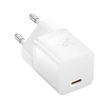 Baseus GaN5 USB-C 30W Wall Charger with Baseus Dynamic 3 USB-C 100W 1m Cable - White