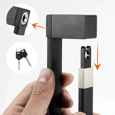 7. Rockbros 32140003001 foldable bicycle lock with key and handle, 88cm - black