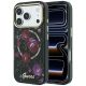 Guess IML Glitter Blossom Roses MagSafe Case for iPhone 18 Pro Max / 17 Pro Max – black