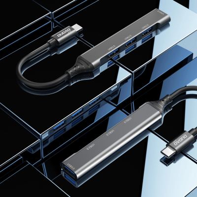 9. Dudao HUB 4in1 USB-C - 4x USB-A (3 x USB2.0 / USB3.0) 6.3cm black (A16T)