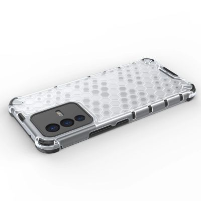 9. Honeycomb case armored cover with a gel frame for Vivo V23 5G transparent