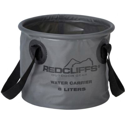 2. FOLDABLE TRAVEL BUCKET ROUND WATER CONTAINER 8L GREY REDCLIFFS