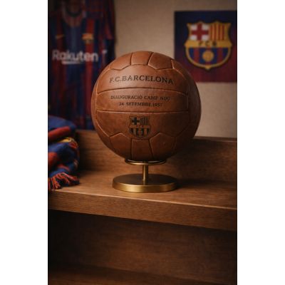 6. FC Barcelona Camp Nou Retro Soccer Ball Official Licensed Genuine Leather B1048