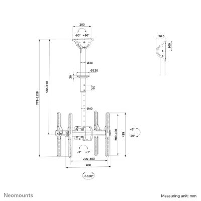 15. Neomounts NM-C440DBLACK Sign Mount 152.4 cm (60") Black