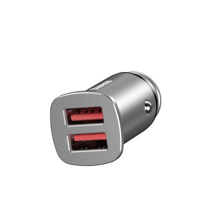 8. Baseus Square smart car charger 2x USB QC3.0 Quick Charge 3.0 SCP AFC 30W black (CCALL-DS01)