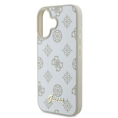6. Guess Peony Script Logo MagSafe iPhone 16 Case - White