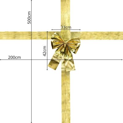 14. DOOR BOW 33x42CM GOLDEN RIBBON