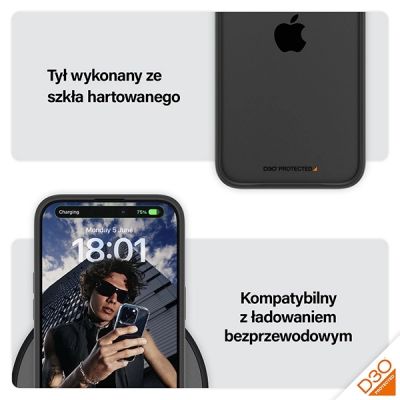 5. PanzerGlass ClearCase Case for iPhone 15 Pro Max with Military Grade Certification - Transparent and Black