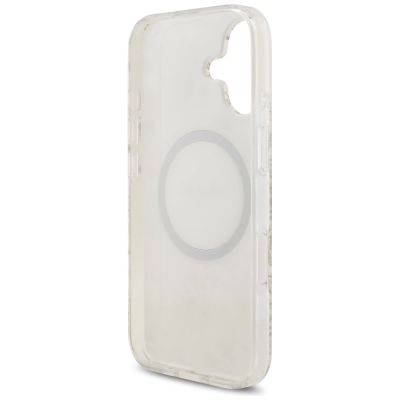 7. Guess IML Flowers Electro Pearl Strap MagSafe case for iPhone 17 - white